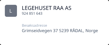 LEGEHUSET RAA AS • 924851643 • Rådal