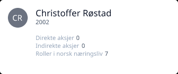 Christoffer Røstad • 2002 • Oslo • 7 roller • 1 aksjepost