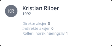 Kristian Riiber • 1992 • 1 rolle • 0 aksjeposter