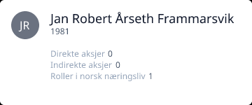 Jan Robert Frammarsvik • 1981 • Bergen • 1 rolle • 1 aksjepost